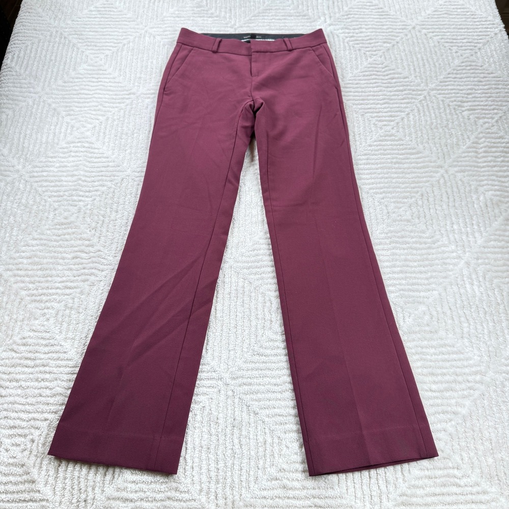 Banana Republic Pants Women's 00 Petties Logan Petite Burgundy Flared Dress Work
